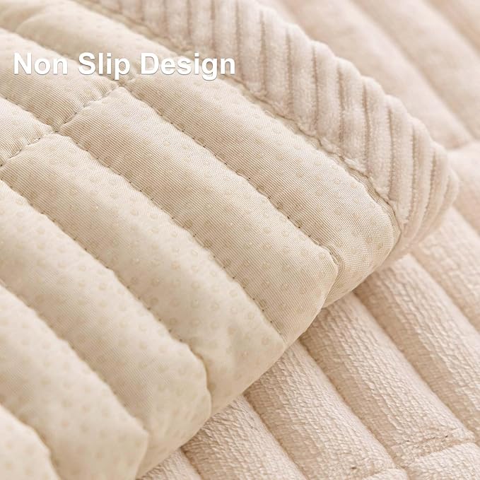 Velvet Washable Dog Couch Cover, Non-Slip Waterproof Pet Sofa Protector for2-Cushion Sectional, L-Shaped Sofa & Loveseat, Machine Washable(1PC/27.6"x59.1",White) - Image 5