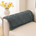 Smiry Non Slip Couch Cover for Dogs, Fuzzy Plush Pet Sofa Protector | Washable Furniture Cover for Large Dogs & Cats, Scratch & Dirt Resistant, Covers Backrest & Armrest, Dark Grey, 27.6"x27.6" by Smiry