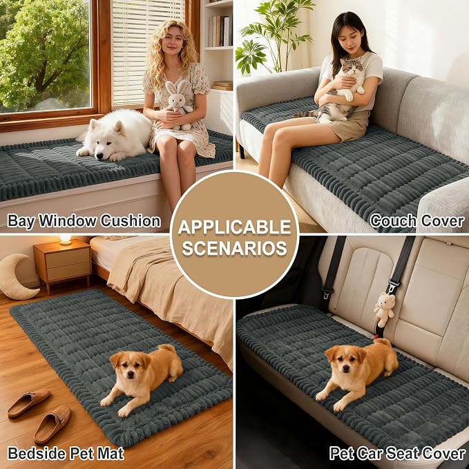 hyha Couch Cover for Dogs, Washable Non Slip Plush Flannel Sofa Protector | Thick Flannel, Anti-Slip Backing, Pet Hair & Scratch Protection, Fits Sofa & Loveseat (35.4" x 35.4") - Image 4