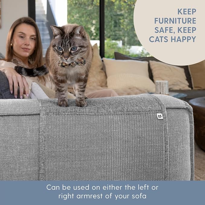 The Cat Ladies Cat Scratch Furniture Protector Mat - Couch Protector from Claws - Anti Scratch Furniture Protectors from Cats Scratching - Sisal Scratcher Pad - Couch Cover Carpet - Grey - Image 2