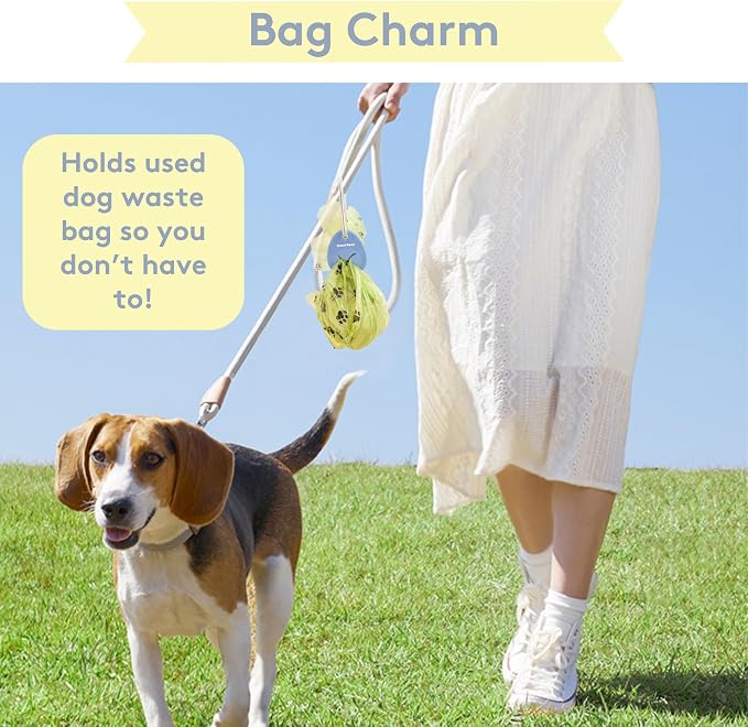 Dog Poop Bag Holder Charm for Hands-Free Carry of Used Poop Bag, Durable Eco-Friendly Silicone Dog Walking Accessory with Carabiner Clip-Blush Pink - Image 2