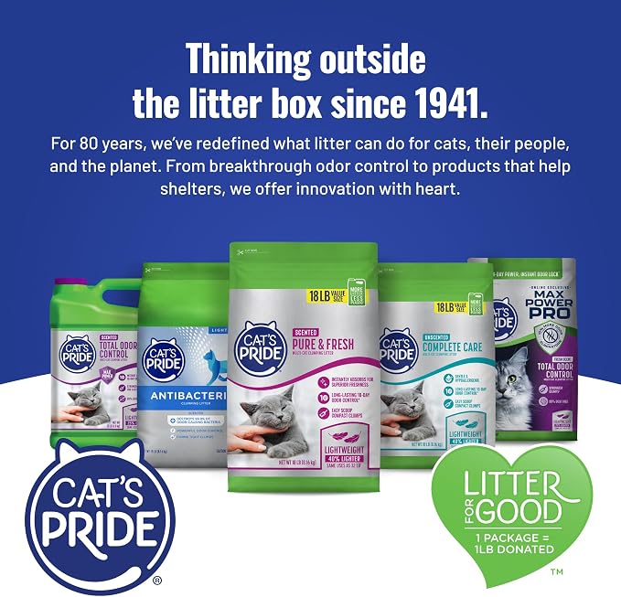 Cat's Pride Total Odor Control, Max Power, Clumping Litter Unscented 15lb - Image 8