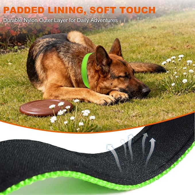 Taglory Reflective Extra Large Dog Collar, Comfortable for Safe Night Walks | Soft Neck Cushioning, Adjustable 18-28 in, Sturdy Webbing Withstands Strong Pullers, Zinc Alloy D-Ring for Leash and ID Tags - Image 4
