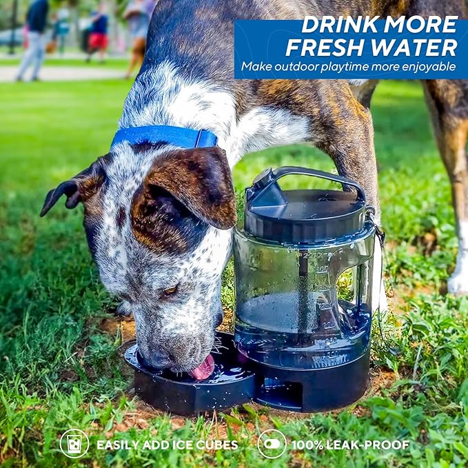 lesotc Portable Dog Travel Water Bottle, 77oz Large Travel Water Bowl for Dogs Camping Hiking Beach Hunting Essentials, Big Pet Bottles Bowl Water Dispenser for On The Go Park Car Walking Accessories - Image 6