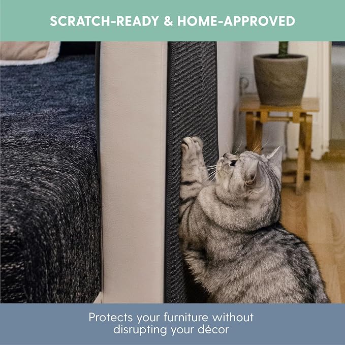 The Cat Ladies Cat Scratch Furniture Protector Mat - Couch Protector from Claws - Anti Scratch Furniture Protectors from Cats Scratching - Sisal Scratcher Pad - Dark Grey - Image 7
