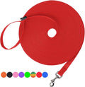 Hi Kiss Dog/Puppy Obedience Recall Training Agility Lead - 15ft 20ft 30ft 50ft 100ft Training Leash - Great for Training, Play, Camping, or Backyard (50 Feet, Red) by HiKiss