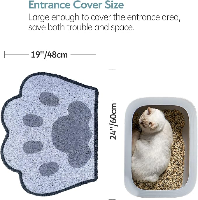 Cute Cat Litter Mat 24”x19”, Litter Box Mat, Litter Trapping Mat, Soft on Kitty Paws, Easy Clean, Anti Slip, Pet Accessories, Door Floor mats - Black Pink - Image 3