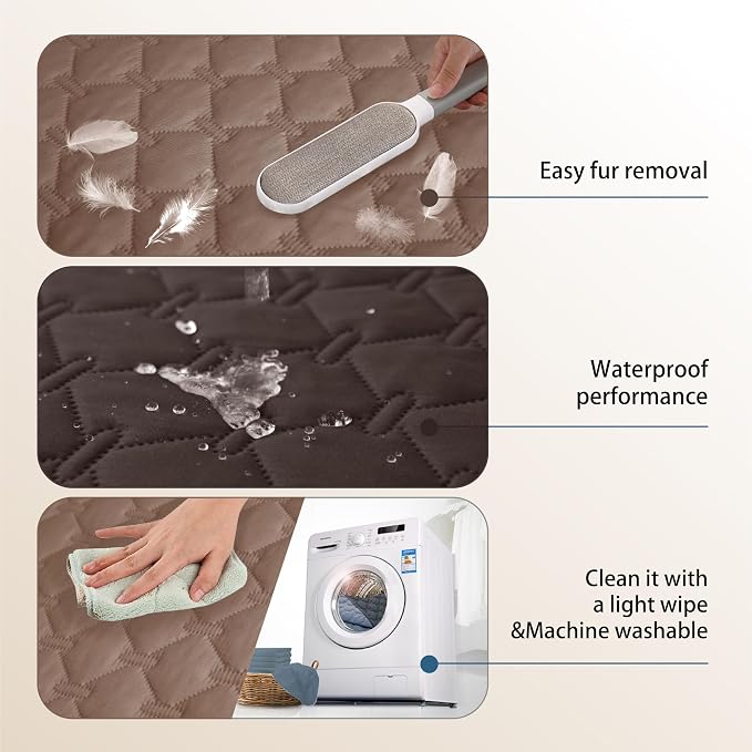 gogobunny 100% Double Sided Waterproof Dog Blanket Soft Pet Bed Cover Reversible Protect Furniture Couch Sofa Car for Puppy Cat Kids (Dark Coffee/Light Coffee, 30x80 Inch (Pack of 1)) - Image 5