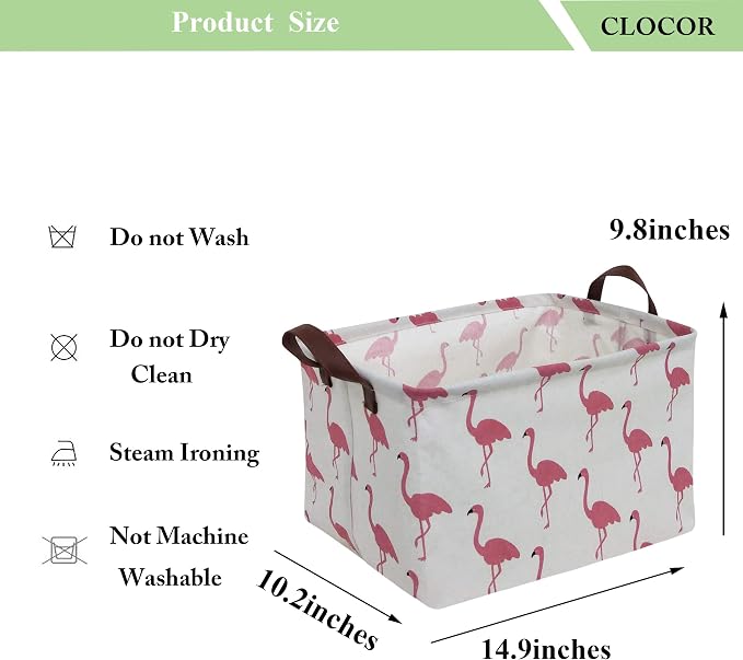 CLOCOR Rectangular Storage Bin,Waterproof Gift Baskets,Room Decor (Flamingo) - Image 6