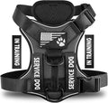 Service Dog Harness, Reflective Dog Vest Harness with 5 PCS Patches, Adjustable Soft Oxford Pet Harness, Inner Layer Mesh, Easy to Control for Dogs by DemigreatLLC