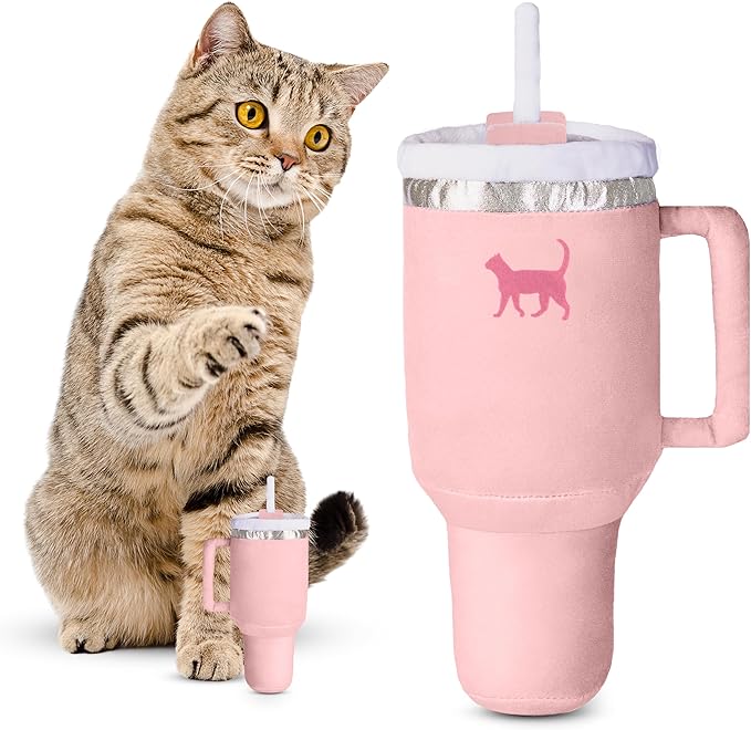 PUPROAR Kitty Cup Catnip Cat Toy, Cat Birthday Gift & Cute Girly Accessory, Crinkle Toy for Indoor Cats (Pink Peach Dust) by PUPROAR