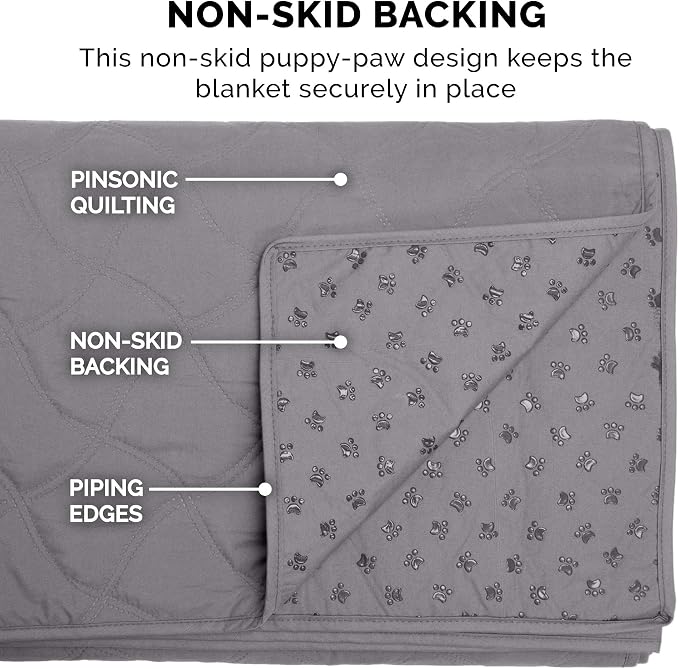 Furhaven Waterproof & Non-Slip Queen Size Mattress Cover Protector for Dogs & Cats, Washable, For Beds, Couches, & Car Seats - Quilted Twill Blanket Mattress Cover - Gray, Large/Queen Size - Image 9