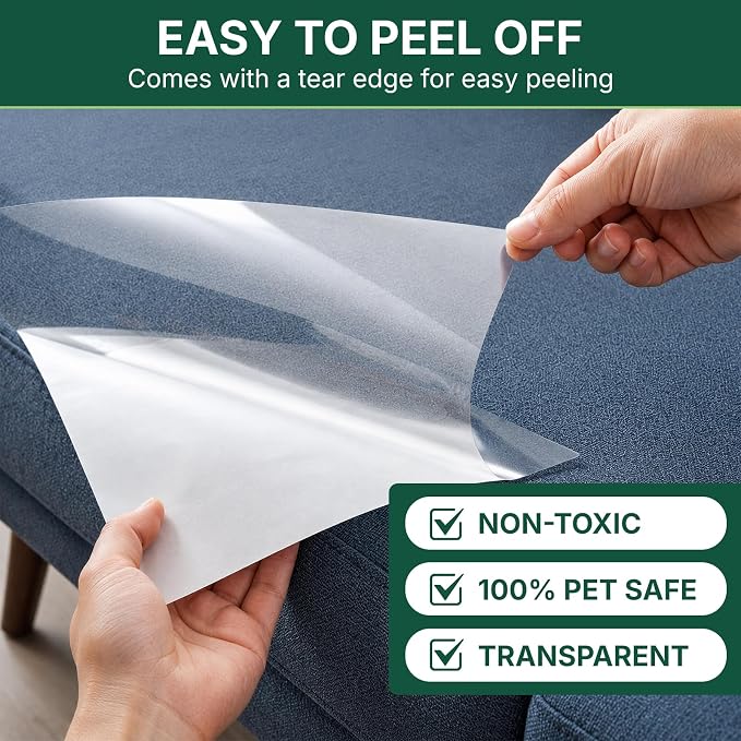 Cat Scratch Furniture Protector No Pins Self Adhesive, 20 Pack | Couch Guard, No Pins Design, Self Adhesive, Scratch Protection - Image 6