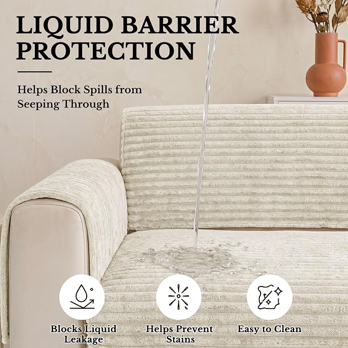 Smiry Waterproof Couch Cover for Dogs, Washable Non Slip Plush Protector | Waterproof Protection, Plush Flannel, Non Slip Backing, Pet Hair & Scratch Protection, Soft Cover (43" x 63") - Image 4