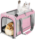 GAPZER Large Cat Carrier Soft, Collapsible Travel Pet Carry Bag, Small Dogs | Big Kitten Cat 20lbs Mainecoon, Top Open Travel Shih-Tzu Pet Kennel, Yorkie Small Dog 10 Pounds, 18x12x12, Durable Cloth Pink by GAPZER