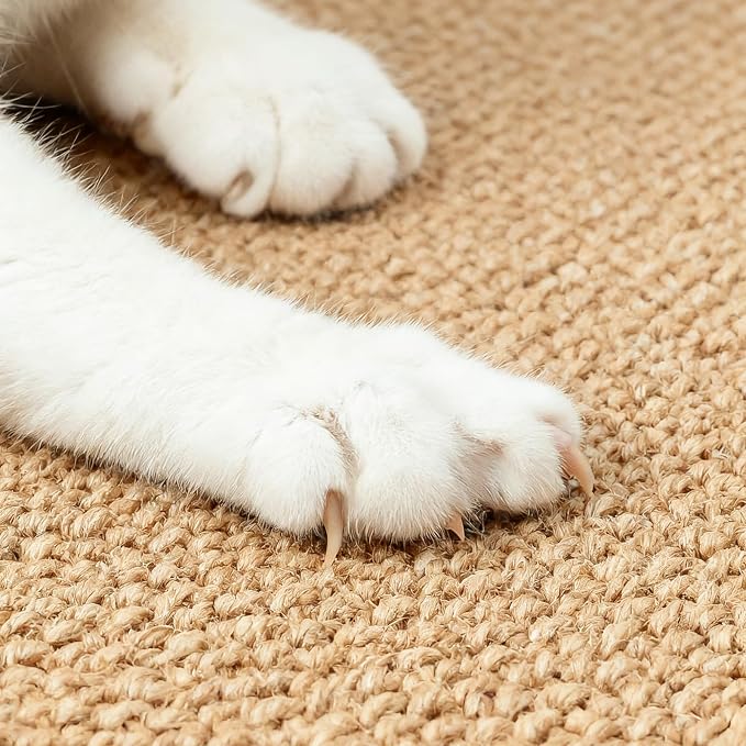 Extra Large Cat Scratcher Mat - Sisal-Style Scratching Rug for Indoor Cats | 31.5 x 14 in Upgrade Soft Sisal Horizontal Cat Floor Scratching Pad, Cat Scratching Rug Protect Furniture - Image 5