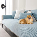 OTOB Cooling Couch Covers for Sofa Washable Non Slip Pet Friendly, 1 Piece | Luxury Cream, 35.4"x82.7", Premium Ice Silk Fabric, Modern Geometric, Soft, 3D Bionic Breathable, Sectional Sofa Protector by OTOB
