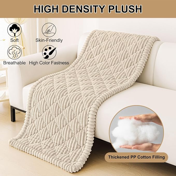 Smiry Couch Cover for Dogs Washable, Non Slip Fuzzy Pet Sofa Protector | Soft Thick Furniture Cover for Sofa, Loveseat and Sectional, Scratch & Pet Hair Resistant (Apricot, 27.6" x 47") - Image 9