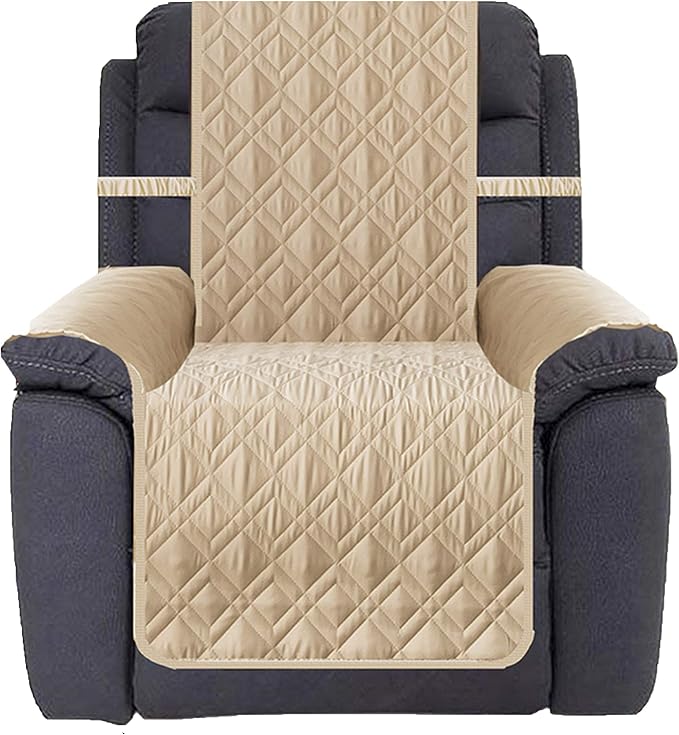 Ameritex Waterproof Nonslip Recliner Cover Stay in Place, Dog Chair Cover Furniture Protector, Ideal Recliner Slipcovers for Pets and Kids (Beige, 30'') by Ameritex