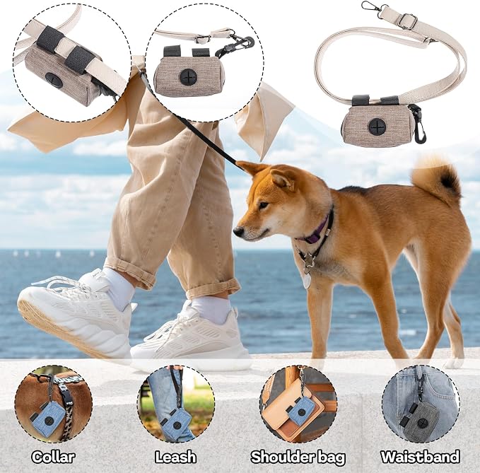 Amaxiu 3-Pack Dog Poop Bag Holder, Dog Waste Bag Dispenser, Leash Attachment Puppy Poop Bags Dispensers Portable for Outdoor Use Oxford Fabric Zipper Pouch for Cats Dogs Pets - Image 4