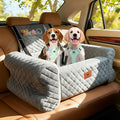 Dog Car Seat for Medium/Large Dogs up to 60LBS Memory Foam Dog Booster Seat | with Thick Cushion, Pet Car Seat for Back with Detachable Washable Cover, Storage Pockets for SUV, Pick Up, Trunk, Grey by Linvivon