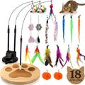 Cat Toys for Indoor Cats, Interactive Cat Toy Wand, Kitten Stuff, 18 Lures | Heavy Stable Base Prevents Toppling, Dual Suction Cup For Extra Play Options, Trigger natural feline hunting instincts today by GADGETSOLOGY