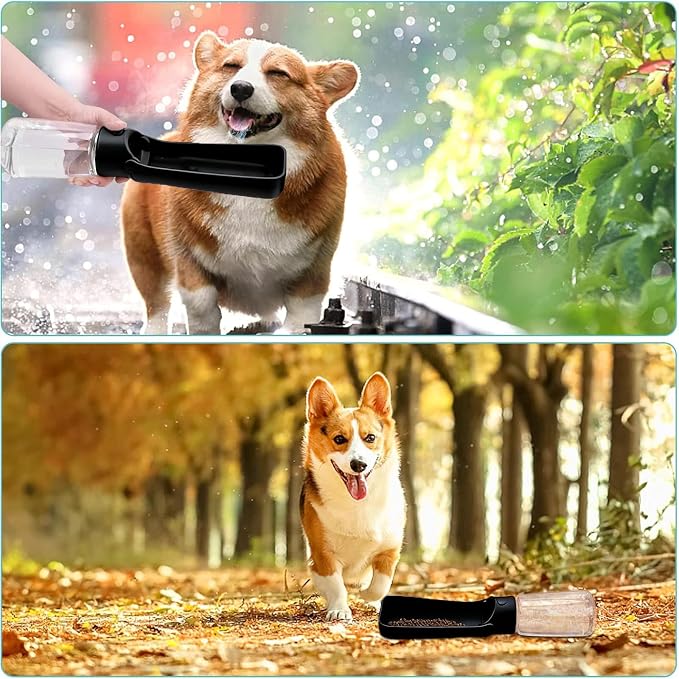 Foldable Dog Water Bottle, Leak Proof Dispenser, Black, 19oz | Portable Water Dispenser, Dishwasher Safe, for Puppy Small Medium Large Dogs, Pet Drink Cup for Walking Hiking Traveling - Image 6
