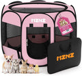 Dog Cat Small Animal Puppy Playpen Crate, Small, Whole Pink | Portable Pop Up Pet Cage Enclosure Tent Kennel Indoor Outdoor with Carrying Case, No Assembly, Camping Use by MZNZ