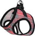 Bark Appeal Coral Red Plaid Step-in Dog Harness for Medium to Large Sized Pets – Updated Sizing, Re-Measuring is Essential – Soft Vest Harness – Anti-Choke with Adjustable Strap & Heavy Duty Clip – L by BarkAppeal