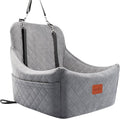 Lealchum Dog Car Seat for Medium Dogs Up to 40lbs,Fully Detachable and Washable,Easy to Install with Adjustable Straps,Anti-Slip Base Travel Car Bed for Pets,2 Side Pockets(Grey,Medium) by Lealchum