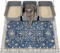 Cat Litter Mat Litter Trapping Mat, 40"x30" Waterproof Urine Proof Litter Box Mat Catcher Mat Non-Slip Washable for Kitty Kitten, Navy by Unknown