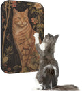 Cat Wall Scratcher, Art Cat Scratching Board for Indoor Cats | Wall Mounted Cat Scratch Pad, Water-Based Ink, Hook&Loop Strips, Floor or Wall Use, 16.7x11x1 Inch, Orange cat by LESISSMER