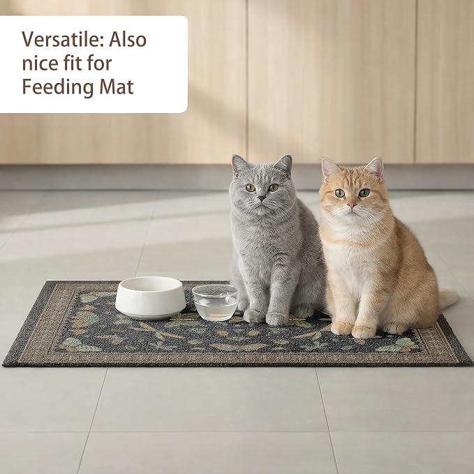 Cat Litter Mat 33" x 22" for Litter Box, Non-Slip Washable Floor Mat with Litter Trapping Design, Scatter Control for Cats and Kittens, Black - Image 6