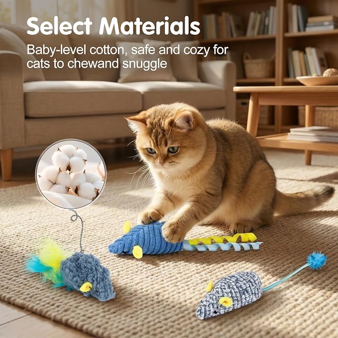 Catnip Toys (3 Pack), Cat Mouse Toys for Indoor Play, Small Interactive Cat Toys for Indoor Cats, Perfect for Single or Multi-Cat Households (Purple) - Image 2