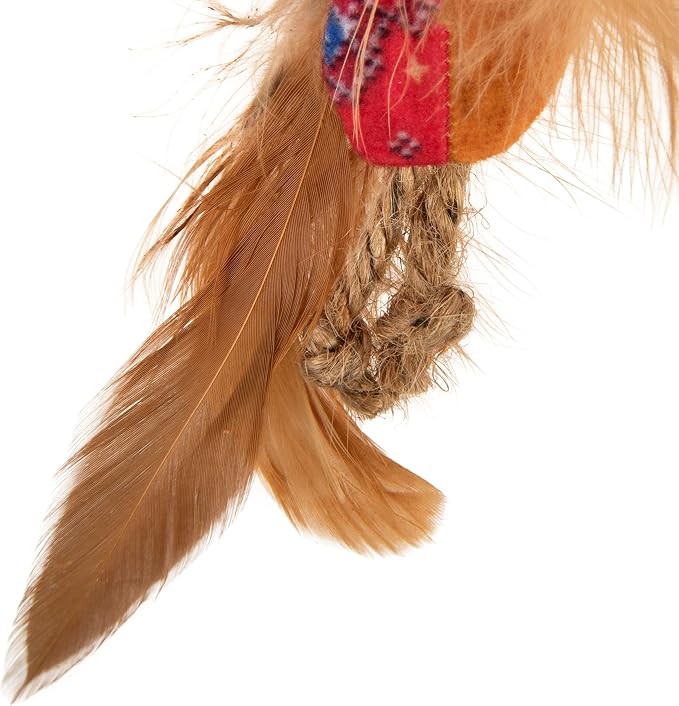Instincts by SmartyKat 2-Pack HappyNip Love Mates Feather Birds Plush Cat Toys, Contains Catnip & Silvervine - Orange/Green, 2-Pack - Image 7