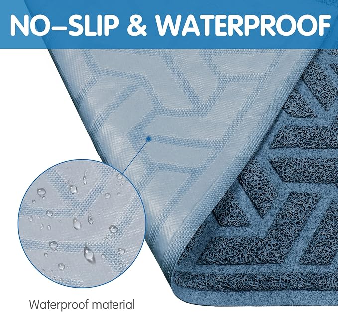 UPSKY Waterproof Cat Litter Mat Large 35" x 24" Soft on Kitty Paws, Blue | Litter Box Mat, Cat Litter Mat Litter Trapping Mat, Waterproof Scatter Control, For Indoor Cats, Easy to Clean - Image 5