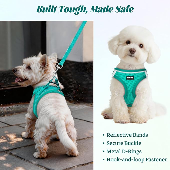 No Pull Dog Puppy Harness and Leash Set Reflective Mesh Vest Medium - Image 4