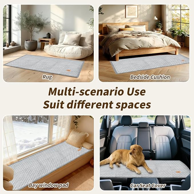 Couch Covers for Dogs Washable, Velvet Dog Couch Cover Protector, Fuzzy Plush Pet Sofa Cover for 3-4 Cushion Couch, Sofa Covers for Pets(1PC,Light Grey,27.6"x94.5",3-4 Seater Sofa Pad Cover) - Image 6
