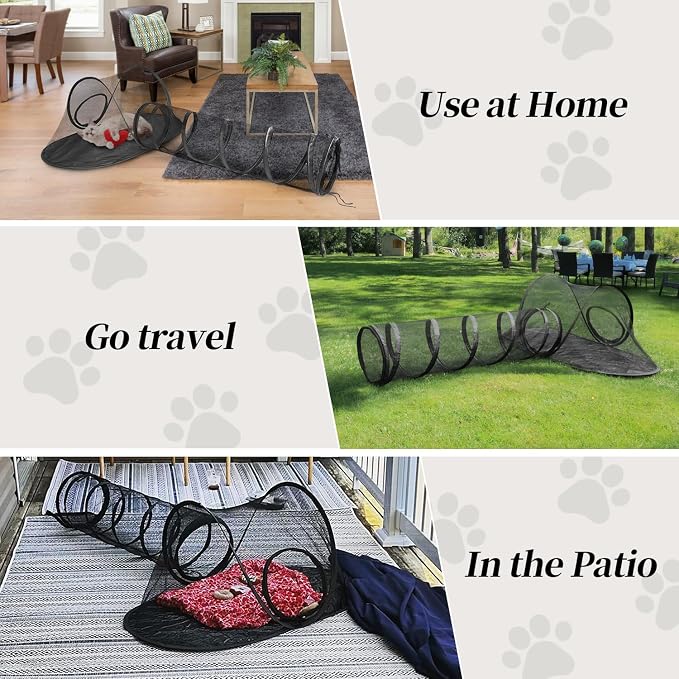 Cat Tent Outdoor, Pet Enclosure Tent Suitable for Cats and Small Animals, Indoor Playpen Portable Exercise Tent with Carry Bag(Pet Tent& Tunnel) S | Pop Up Catio, Waterproof PE Base, Anti-Bug Mesh, Firm Steel Rods, Kitten Small Animal Travel Yard Gear,... - Image 3
