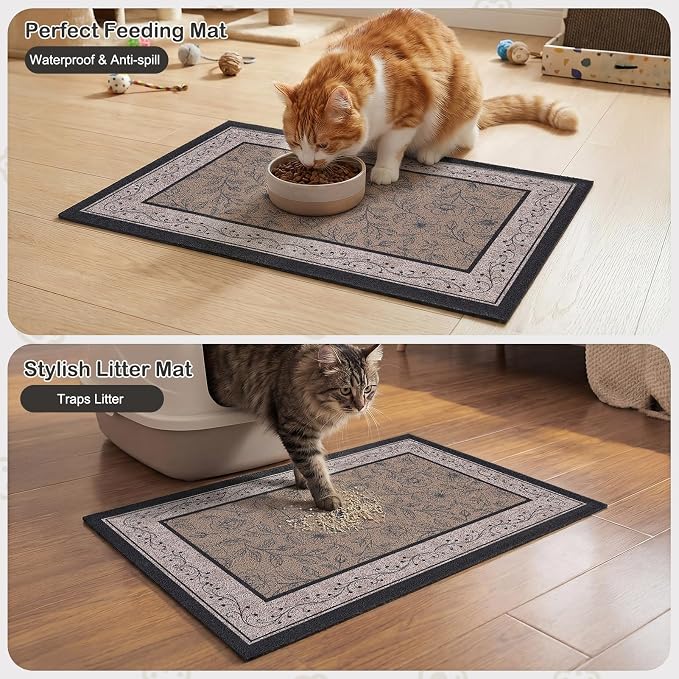 Glittme Cat Litter Mat, 33"x22" Non-Slip Washable Trapping Mat for Cats | Litter Trapping Mat With Thick PVC Coil To Catch Scatter, Soft On Paws And Waterproof Bottom To Protect Floors - Image 7