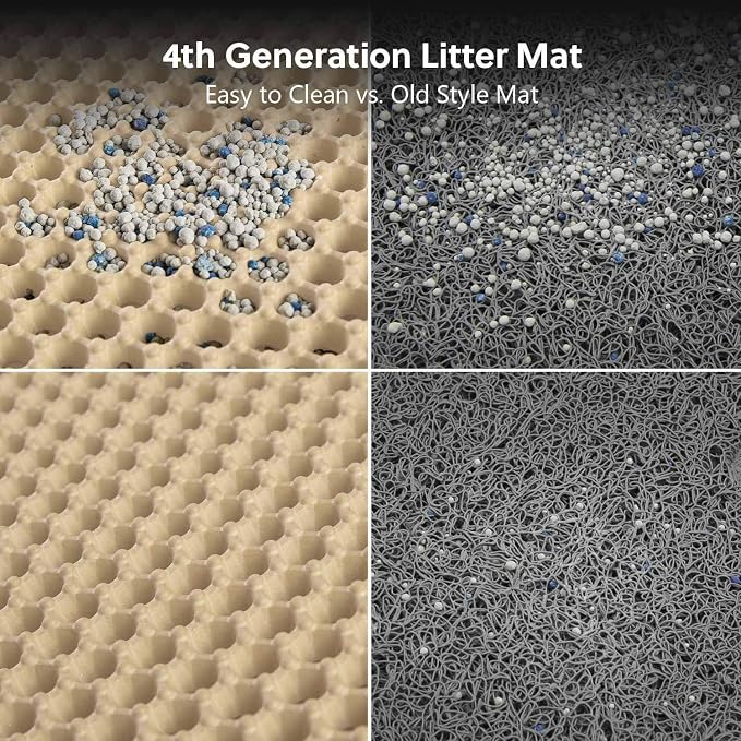 Cat Litter Mat, Kitty Litter Trapping Mat, Honeycomb Double Layer Mats, No Phthalate, Urine Waterproof, Easy Clean, Scatter Control, Catcher Litter Tray Box Rug Carpet - Image 4