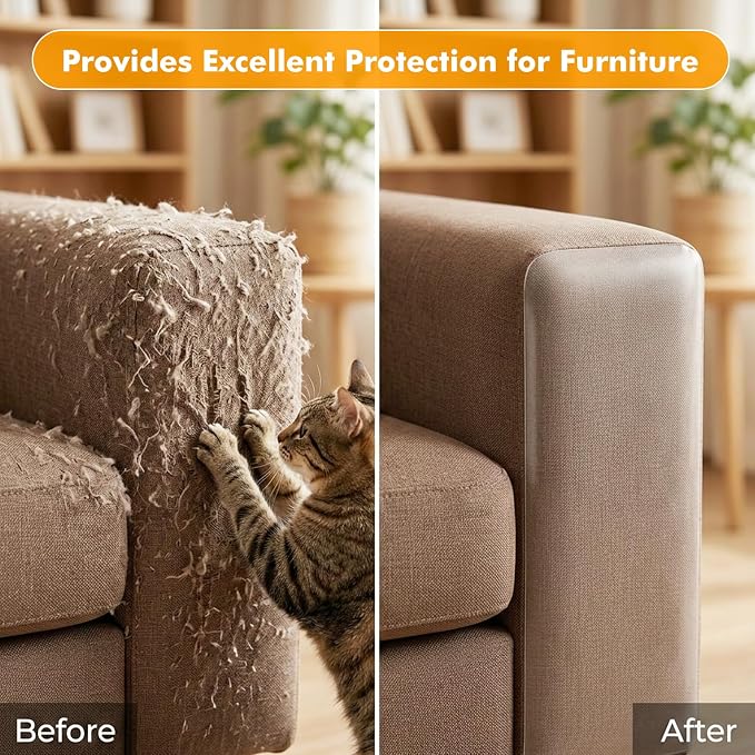 2 Pack 200"x12" Cat Furniture Protector, Multi-Use Couch Protector from Cat Claws for Sofa, Door Frame & Wall, Self-Adhesive Scratch Pads, Easy Trim Cat Scratch Deterrent for Furniture Legs - Image 5