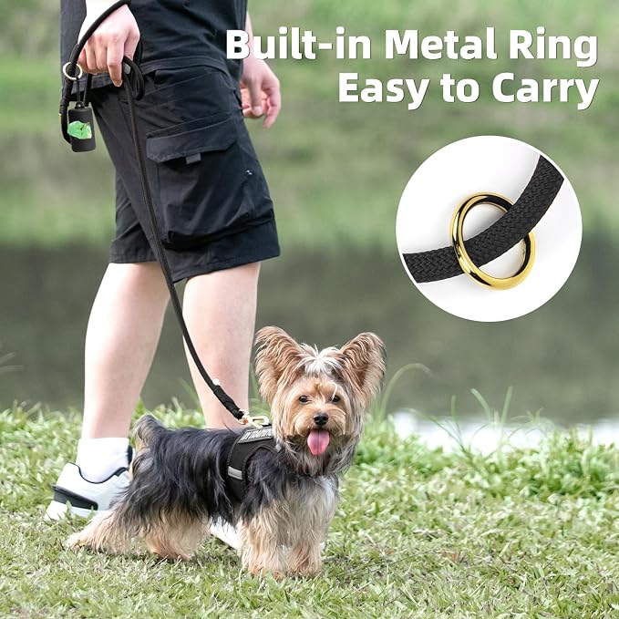 5FT Dog Leash 5/16 inch Puppy Cat Rope Lead | Black, with Anti-tangle Swivel Clip, Comfortable Non-slip Grip Handle, Ideal for Daily Walks, for Small Medium Dogs - Image 5