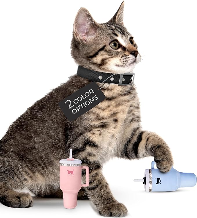 PUPROAR Kitty Cup Catnip Cat Toy, Cute Kitten Gift, Cat Birthday Toy with Crinkle for Indoor Cats (Chambray Blue) - Image 8
