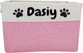 Large Personalized Dog Toy Basket Custom Dog Toy Box Foldable Dog Gift with Pet's Name for Dog Chew Toys, Clothing,Stuff by CpakOwlgoo