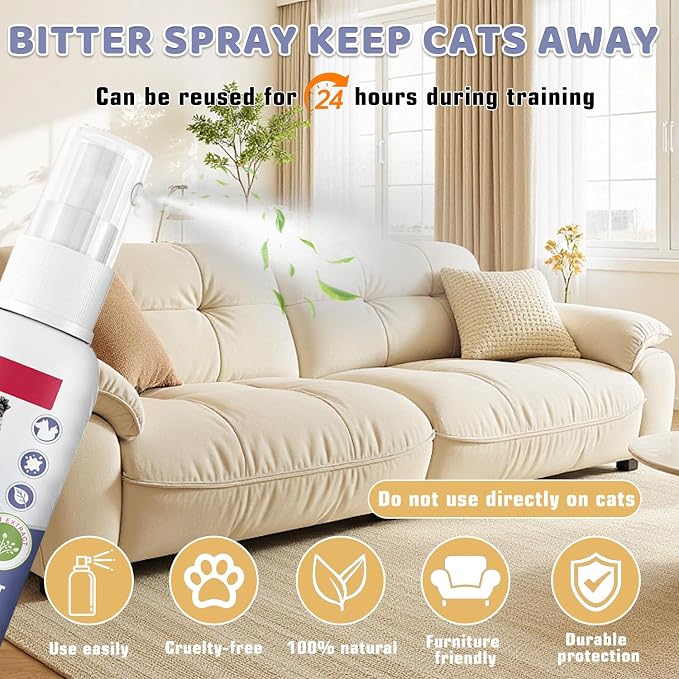 Tetra Cat Deterrent Spray for Furniture Protection,Natural Anti-Scratch Spray for Cats,Safe Indoor & Outdoor Deterrent Cat Spray,Cats Training Aid – Sofa & Carpet Protector,50ML - Image 7