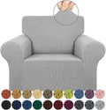 KEKUOU Stretch Chair Sofa Slipcover, Single Couch Cover,Silverr | 1-Piece Washable Sofa Cover,Pet Friendly (31"-55") Furniture Protector Soft Jacquard Elastic Bottom for Dogs & Kids by KEKUOU