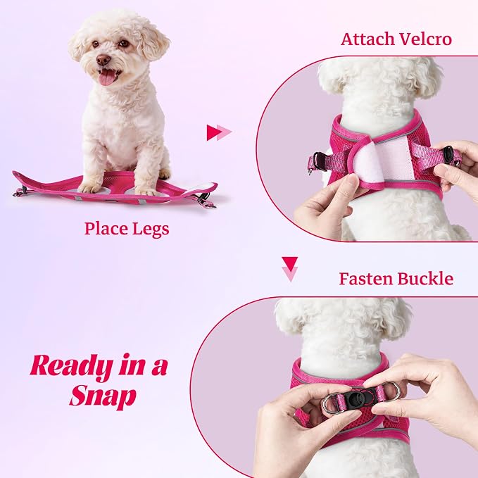 No Pull Dog Puppy Harness and Leash Set Reflective Mesh Vest Small - Image 4