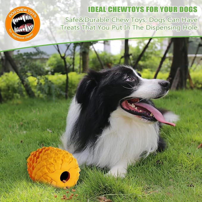 Upgrade Dog Toys for Large Dogs, Dog Chew Toys for Medium Large Dogs to Keep Them Busy,Dogs Dental Chew Clean Dispensing Toys Pineapple Shape Design - Image 5