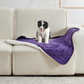 Soft Waterproof Blanket for Bed Couch Sofa, Dark Purple, 30x40inches | Liquid Pee Proof Pet Blanket for Dog Puppy Cat, Reversible Sherpa Fleece Blanket for Couch Cover, Furniture Protector by Yaning